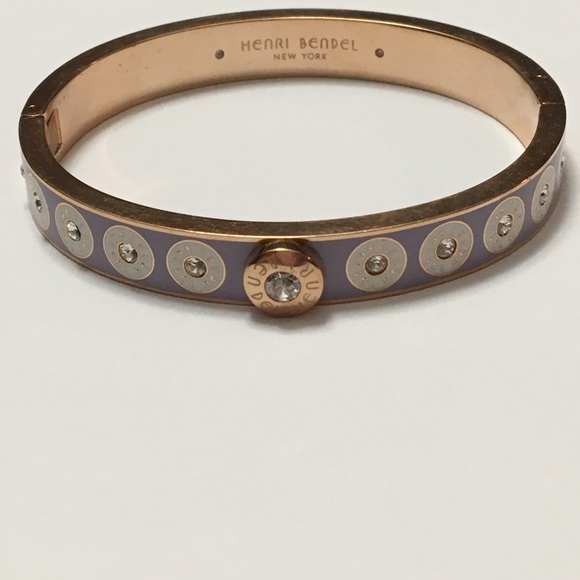 Henri Bendel Rare Rivet Enameled Swarovski Bangle - Picture 5 of 11